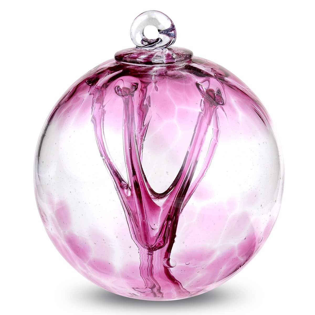 4 Inch Fuchsia Witch Ball by Iron Art Glass Designs – Elegant Home Decor for Windows, Gardens & Spiritual Spaces