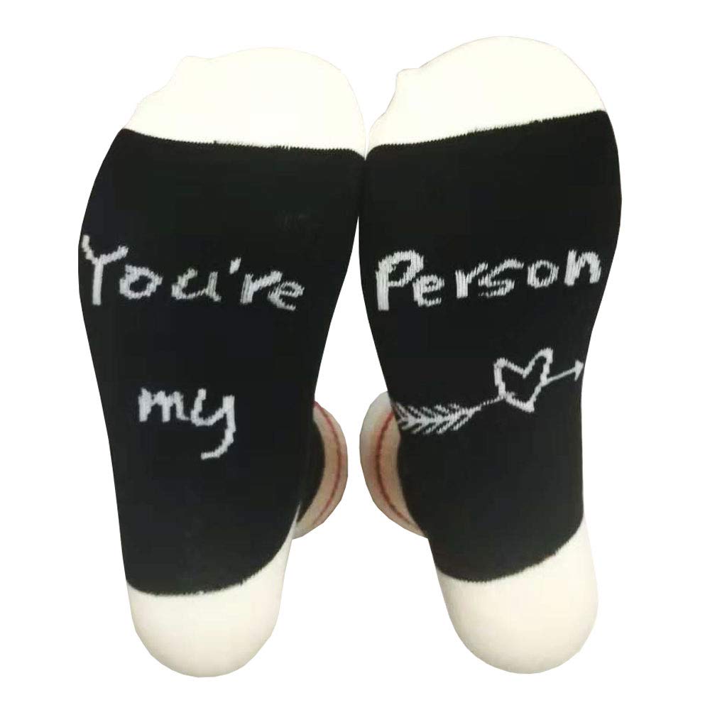 You Are My Person Letter Printed Cotton Funny Socks - Valentine's Day Gift for Couples, Best Friends & Lovers - Cozy & Comfortable for Everyday Wear
