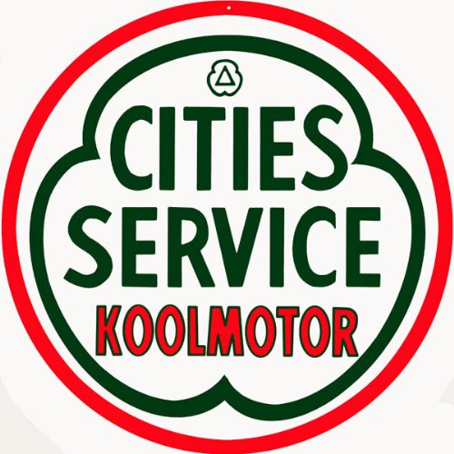 Vintage Cities Service Station Koolmotor Gas Reproduction Sign - Classic Metal Tin Wall Decor for Garage, Man Cave & Retro Bar Decor