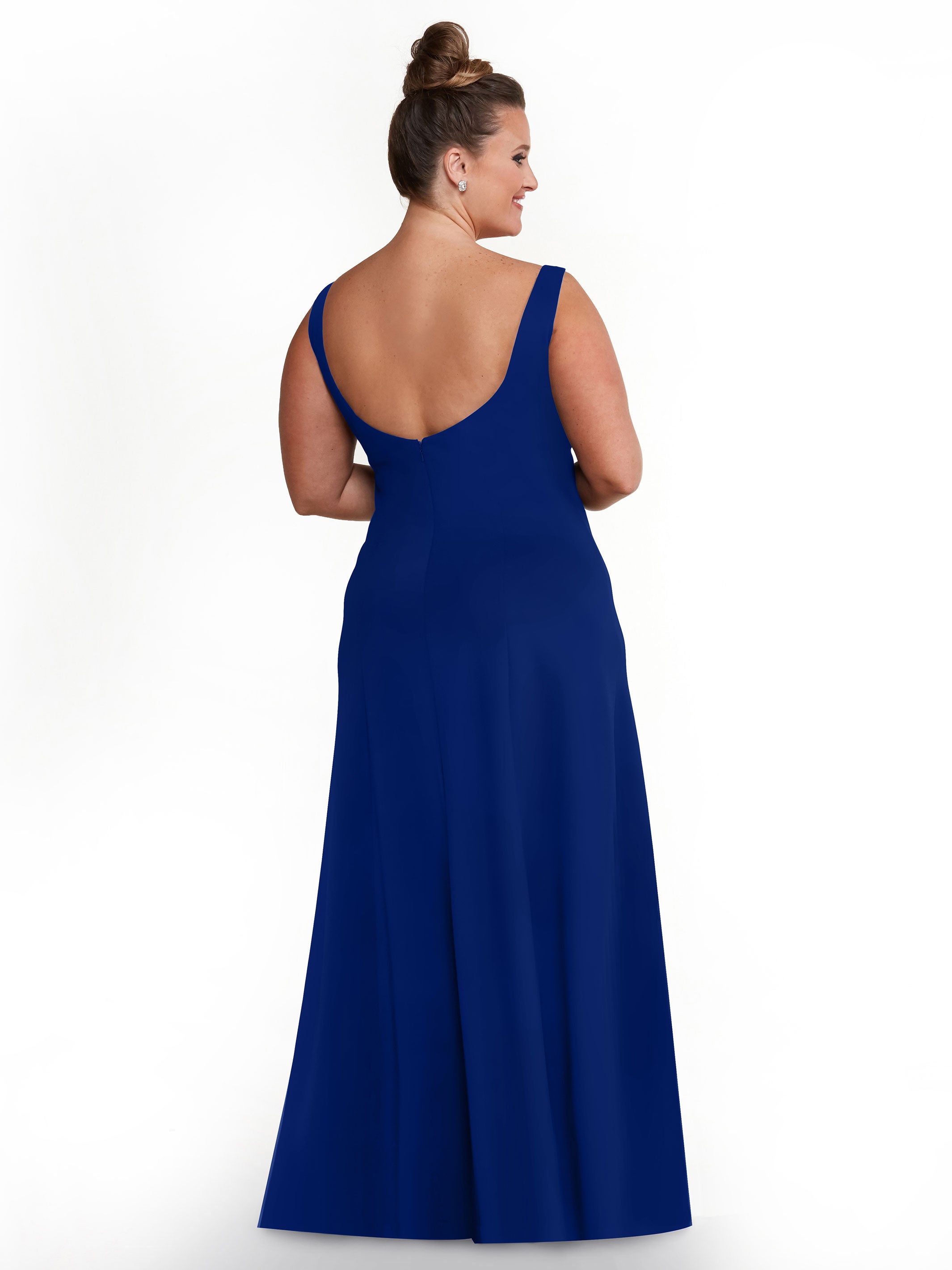 Elegant 83043 A-Line Double Knit Bridesmaid Dress with V-Neck - Perfect for Weddings, Formal Events & Special Occasions