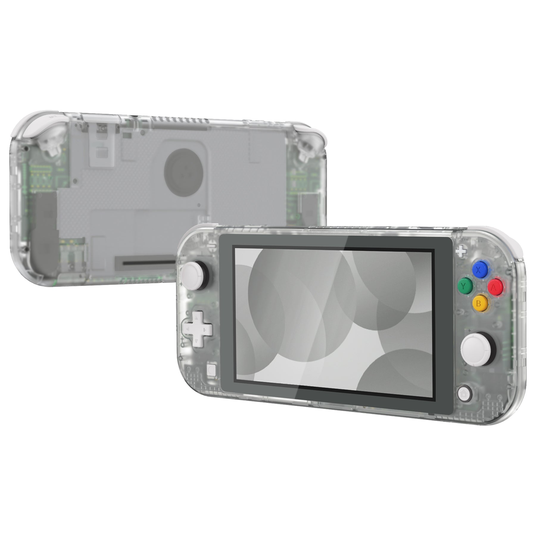 eXtremeRate Glow in The Dark Green DIY Replacement Shell for Nintendo Switch Lite - Custom Controller Housing with Screen Protector | Perfect for Gaming Enthusiasts & Nighttime Play