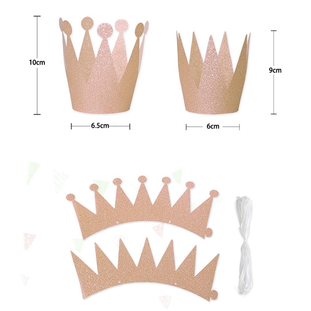 18PCS Princess & Prince Crown Hats for Kids Adults - Pink Silver Glitter Party Hats for Birthday, Wedding, Halloween Costume & Royal Theme Decorations