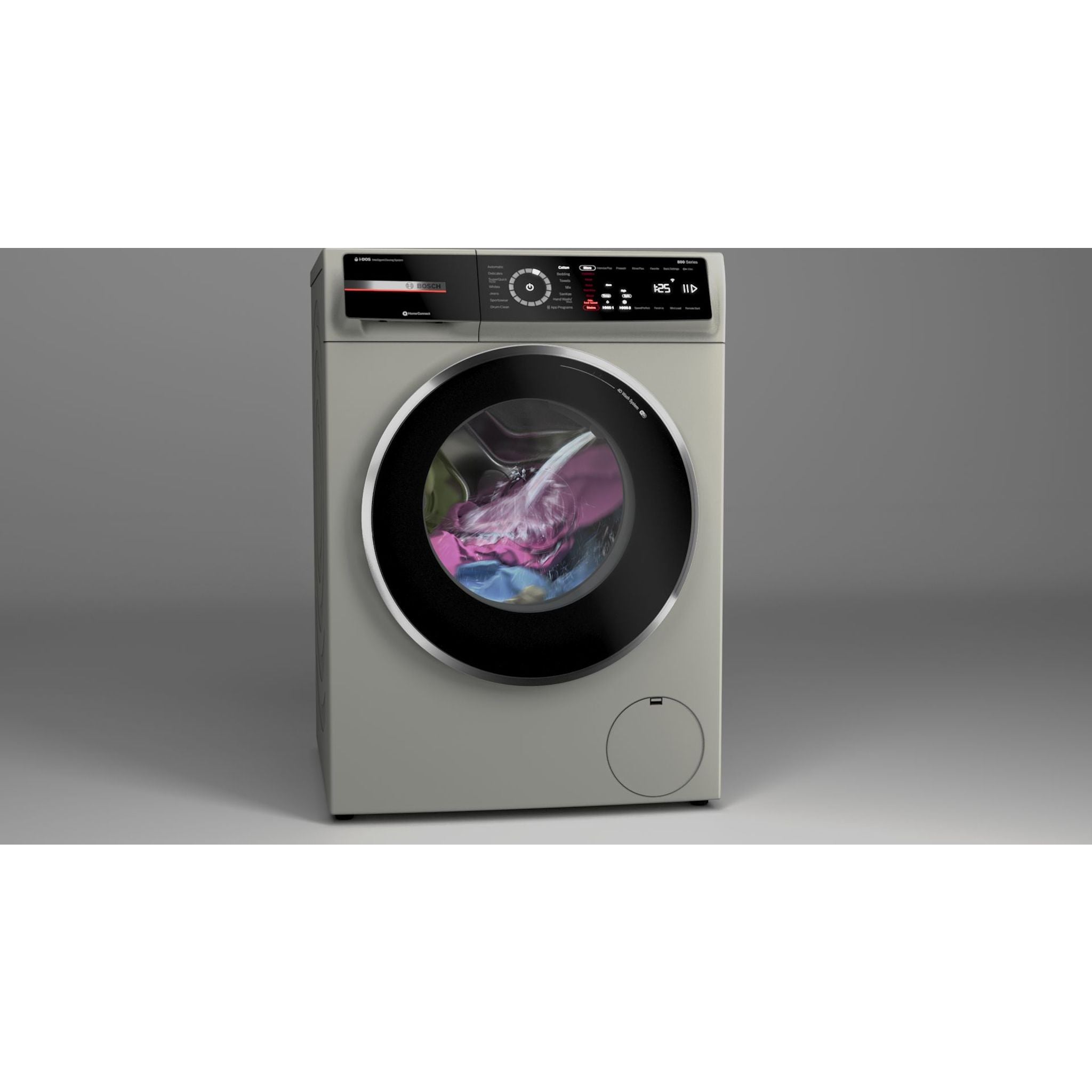 Bosch WGB246AXUC Front Load Washing Machine - Energy Efficient Pearl Steel Washer for Laundry Room & Small Spaces
