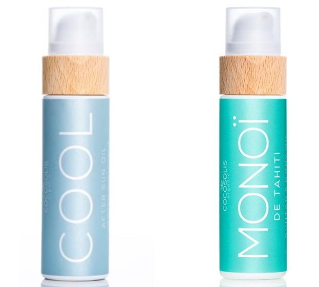 COCOSOLIS Bio Body Oil Bundle – Organic MONOI Tanning Oil & COOL After Sun Oil for Healthy, Long-Lasting Tan & Skin Recovery | Perfect for Beach, Pool & Summer Vacations