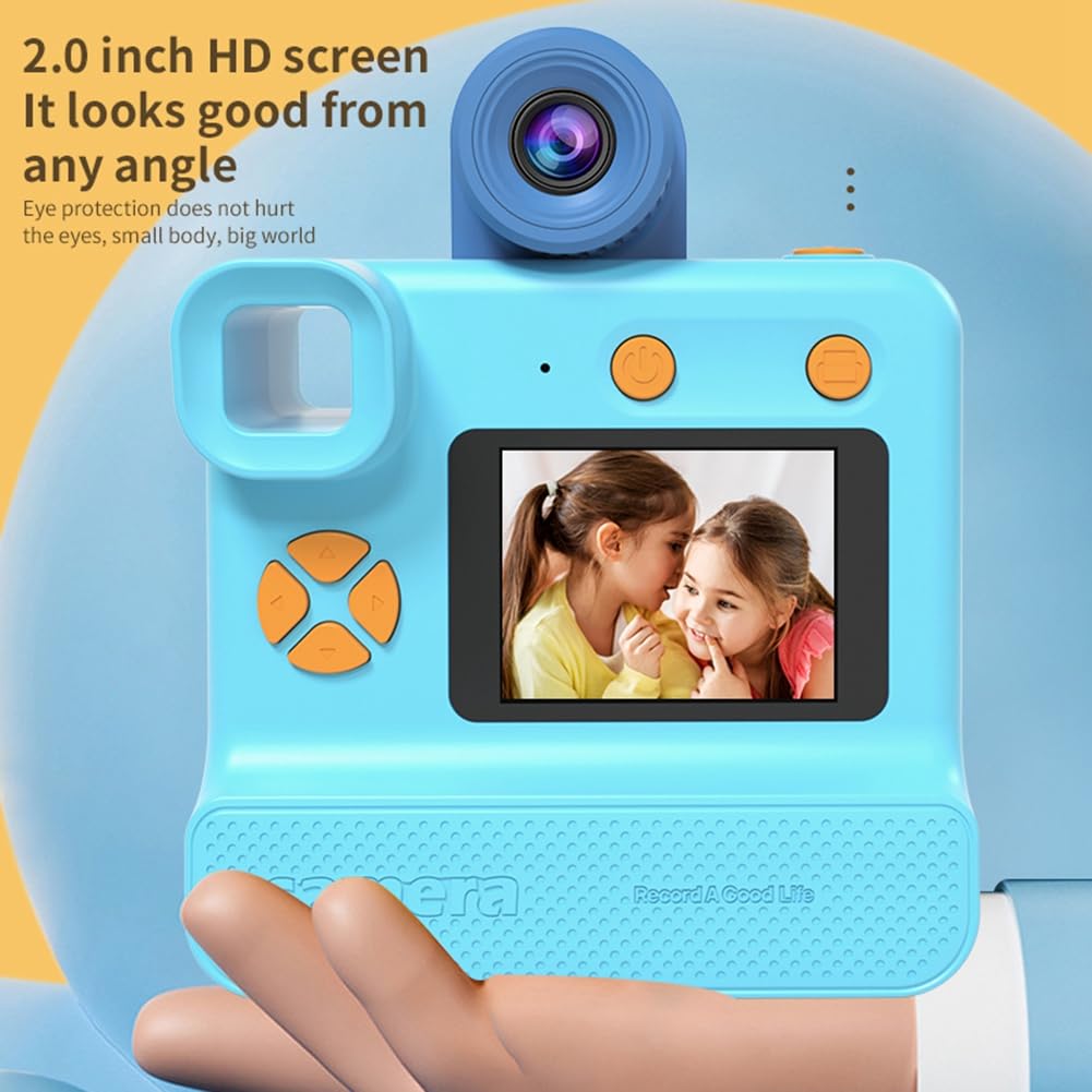 Kioball Kids Instant Camera - 1080P HD Digital Camera with Photo Printing for Children | Birthday Gift for Boys & Girls | Fun for Parties, Travel & Family Memories (Orange)