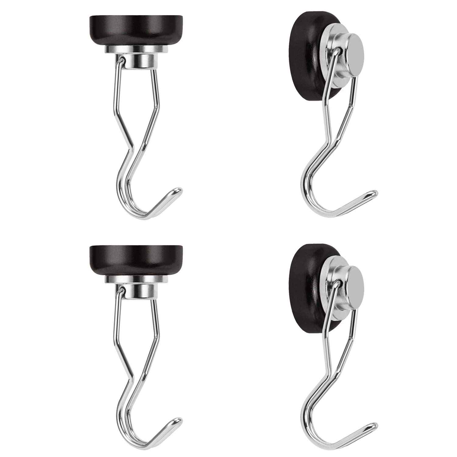 Ant Mag Heavy Duty Neodymium Magnetic Hooks - 4 Pack Strong Refrigerator & Grill Hangers for Kitchen, Office, Classroom - Perfect for Organizing Tools, Towels & Decor in Home, Cruise Ships & Workplaces