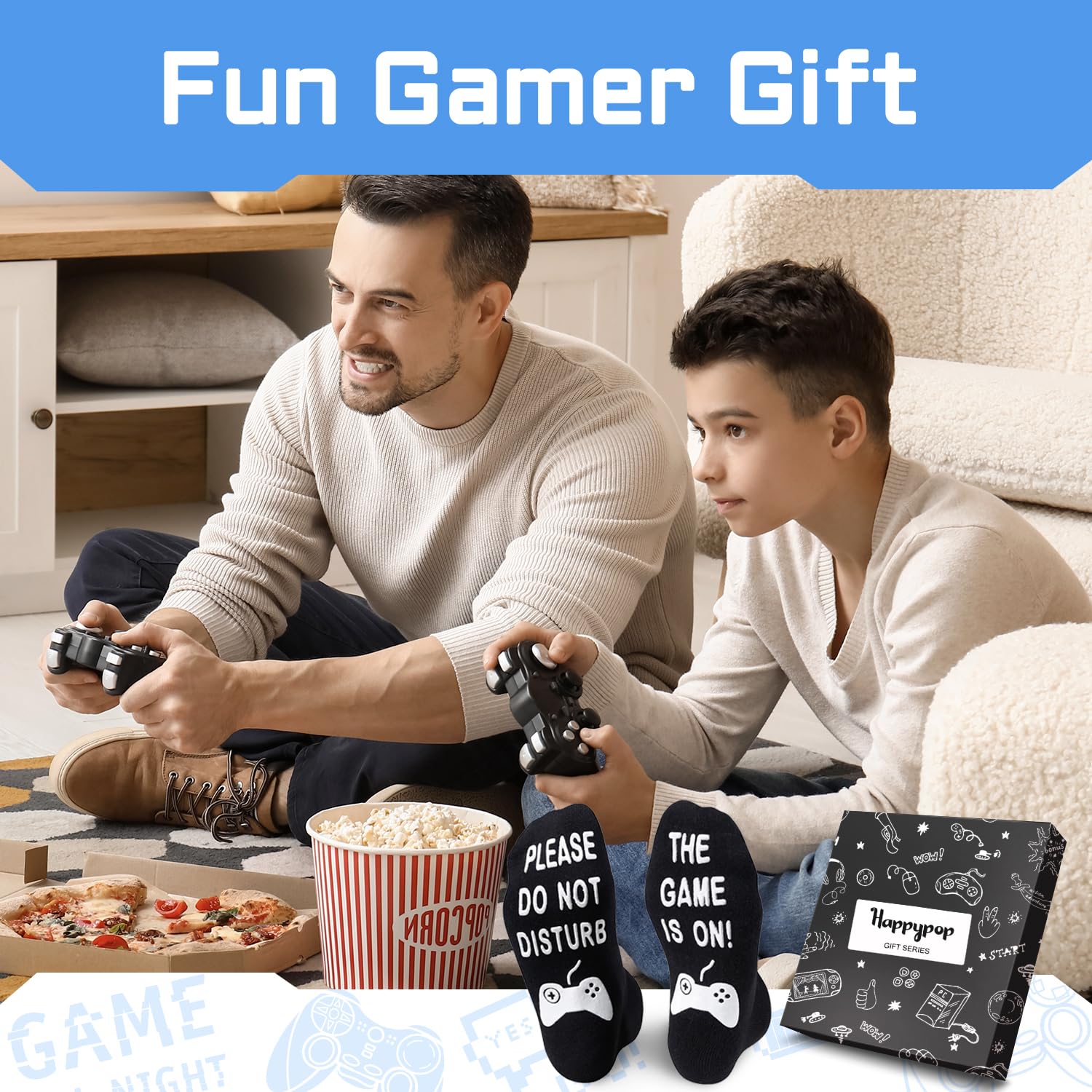Men's Gaming Socks - Funny Video Game Socks for Teen Boys & Gamer Gifts - Perfect for Esports, LAN Parties & Gaming Marathons