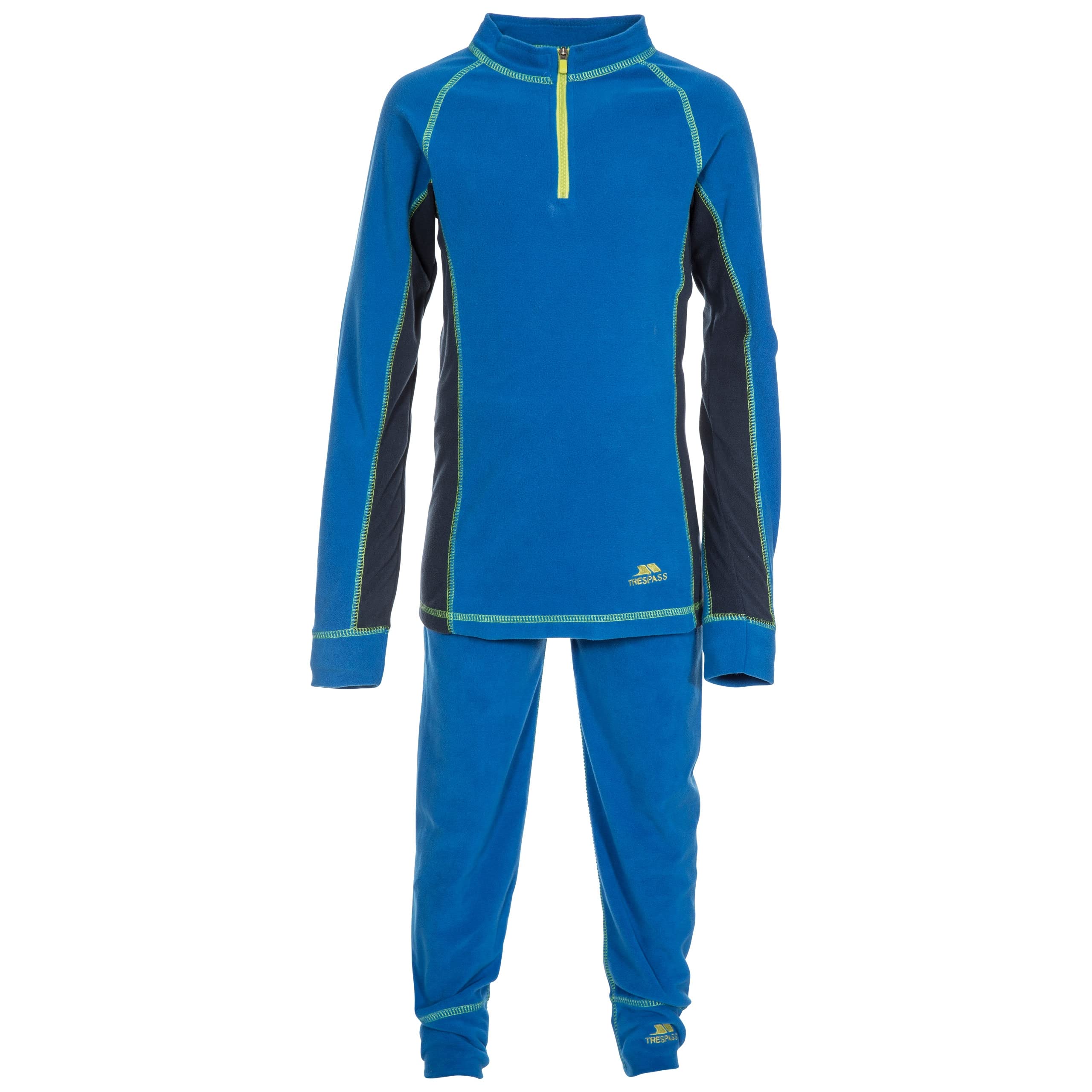 Trespass Kids Fleece Base Layer Set - Top & Bottom for Boys & Girls | Warm Winter Thermal Underwear for Outdoor Activities, Camping & Skiing