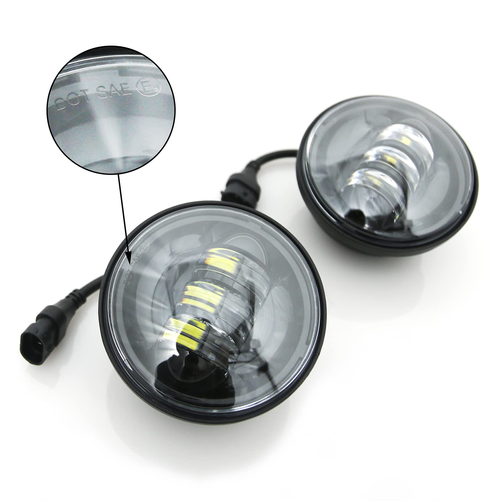 Custom Dynamics Motorcycle Fog Lights & Auxiliary Spotlights for Harley Davidson Touring Models - Gloss Black Brackets for Street Glide FLHX - Enhanced Visibility for Night Riding & Foggy Conditions