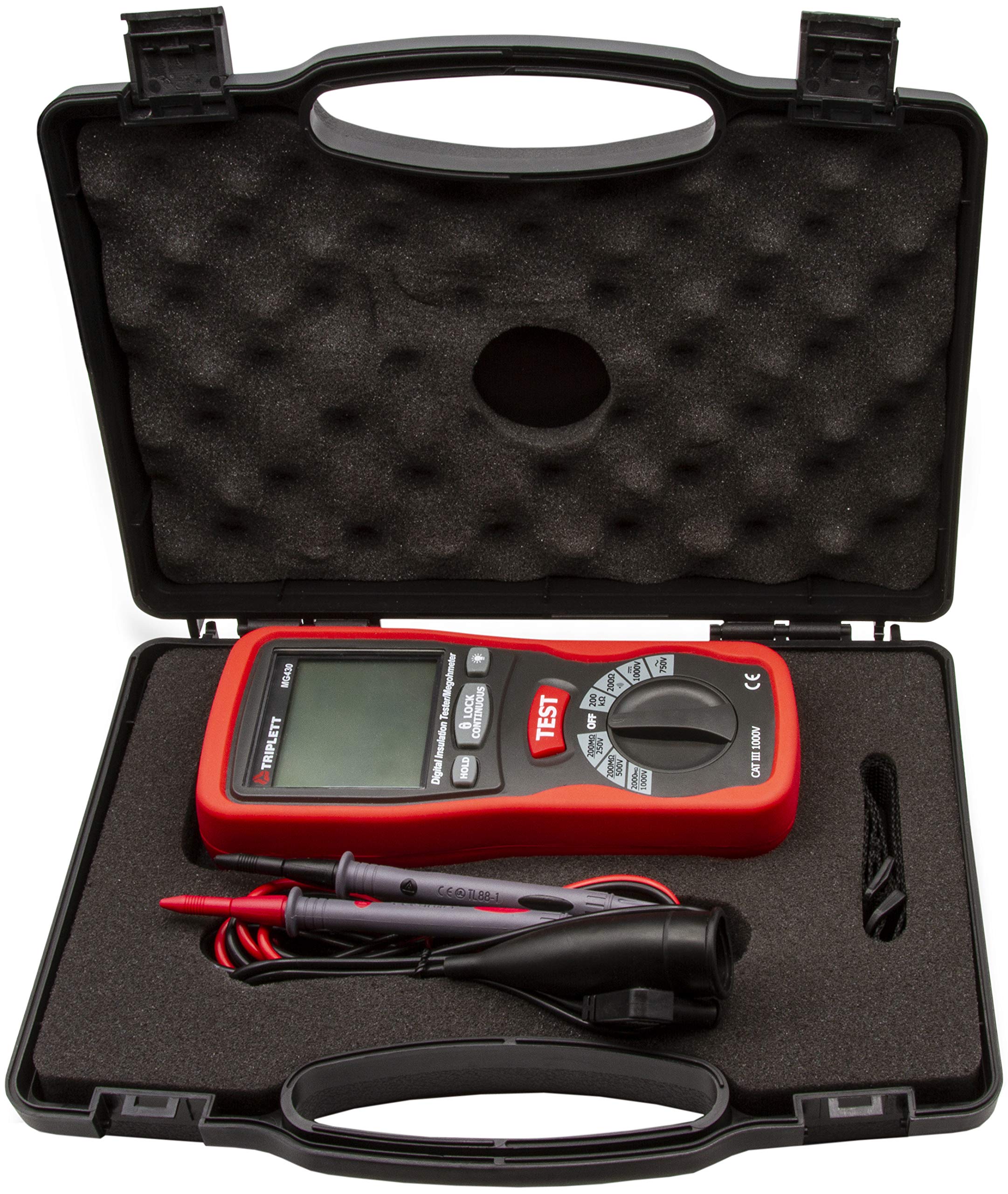 Triplett MG430 Digital Insulation Resistance Tester - 1000V Megohmmeter with NIST Calibration Certificate | Perfect for Electricians, HVAC Technicians & Industrial Maintenance