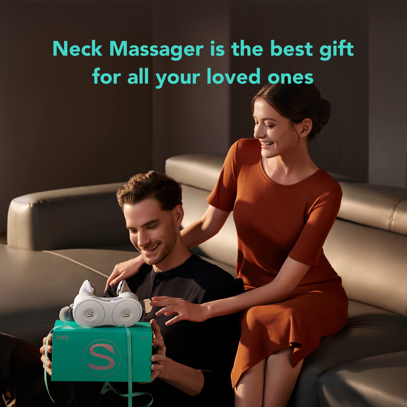 SKG 4D Electric Shiatsu Neck and Shoulder Massager with Heating - Deep Tissue Kneading for Pain Relief - Perfect Christmas Gift for Men, Women, Dad & Mom - Ideal for Office, Home Use and Travel Relaxation