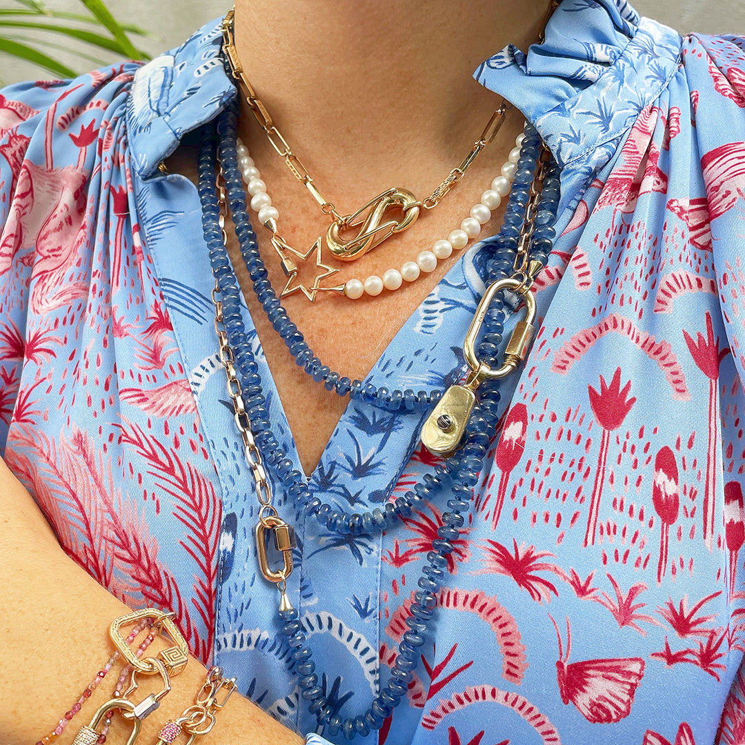 Marla Aaron Sterling Silver & 14K Gold Lock Necklace - Elegant Jewelry for Women, Perfect for Everyday Wear, Date Nights & Special Occasions