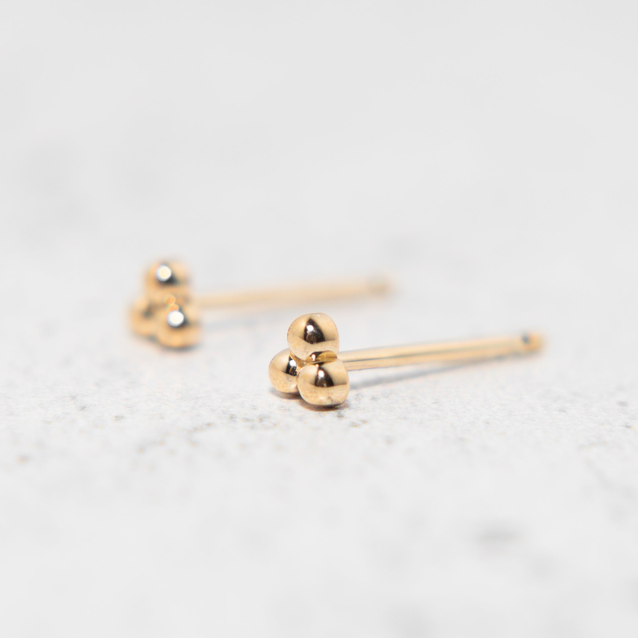 14K Gold Tiny Beaded Stud Earrings - Elegant Minimalist Jewelry for Women, Perfect for Everyday Wear, Office & Special Occasions