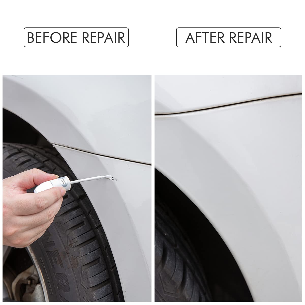 Car Touch Up Paint Pen - Waterproof Auto Scratch Repair Kit for Cars, Trucks & SUVs (White) | Fix Scratches, Chips & Paint Damage - Perfect for DIY Car Maintenance & Quick On-the-Go Repairs