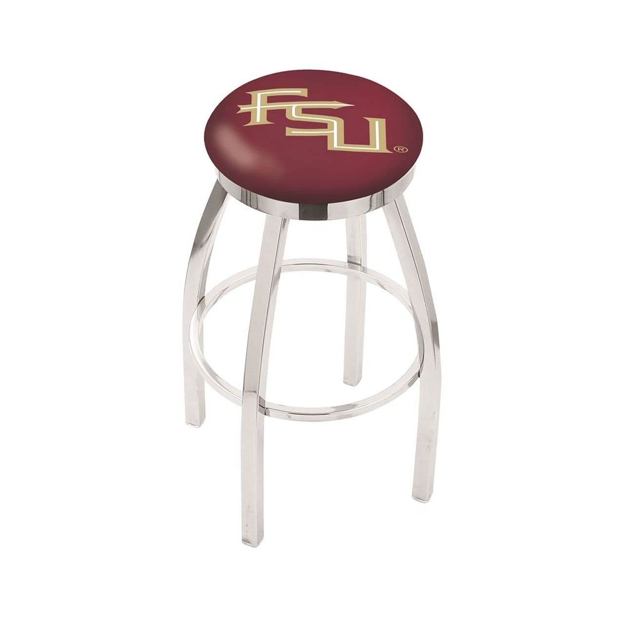 Florida State Chrome Swivel Bar Stool with Accent Ring - The Holland Bar Stool Company | Perfect for Home Bars, Kitchen Islands & Game Rooms