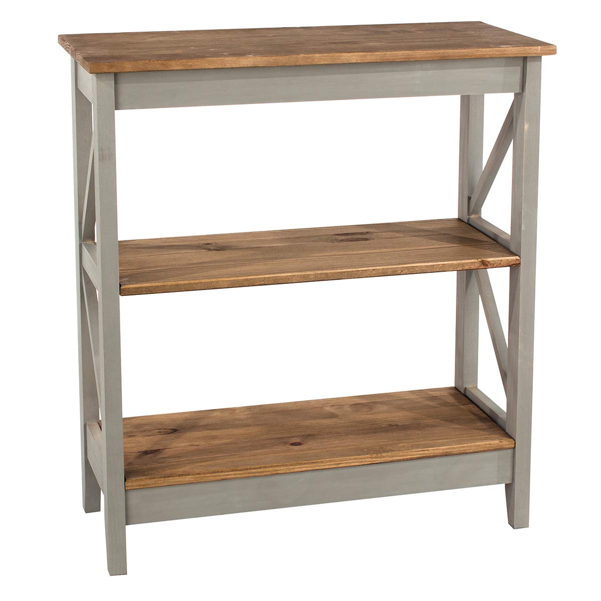3-Tier Wood Shelf Unit in Corona Gray - Rustic Floating Shelves for Living Room, Bedroom & Bathroom Storage & Decor