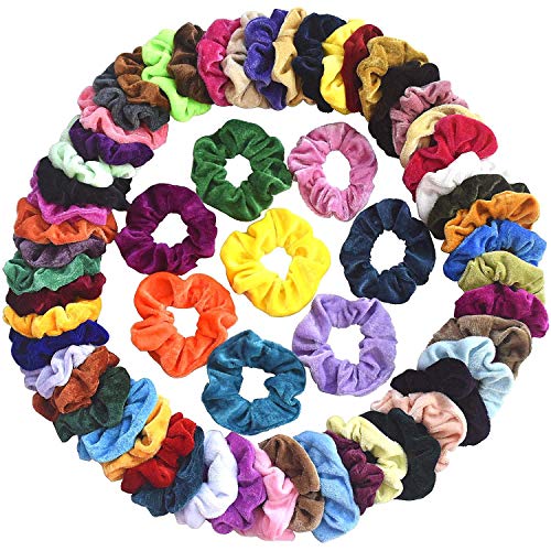 12 Pack Velvet Hair Scrunchies - Soft Elastic Hair Bands for Women & Girls, Gentle No-Slip Hair Ties for Ponytails, Buns & Everyday Styling (Perfect for Work, School, Gym & Casual Wear)