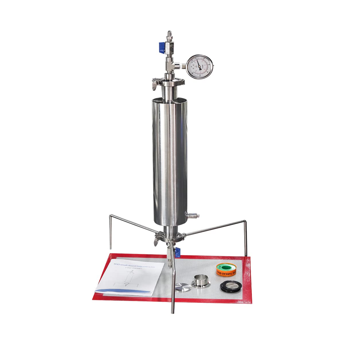 Premium Stainless Steel Vacuum Tube Kit - 90 Gram Double Layer Vacuum Chamber with Tripod Stand for Essential Oil Extraction from Plant Leaves | Perfect for DIY Aromatherapy, Herbal Remedies & Home Labs