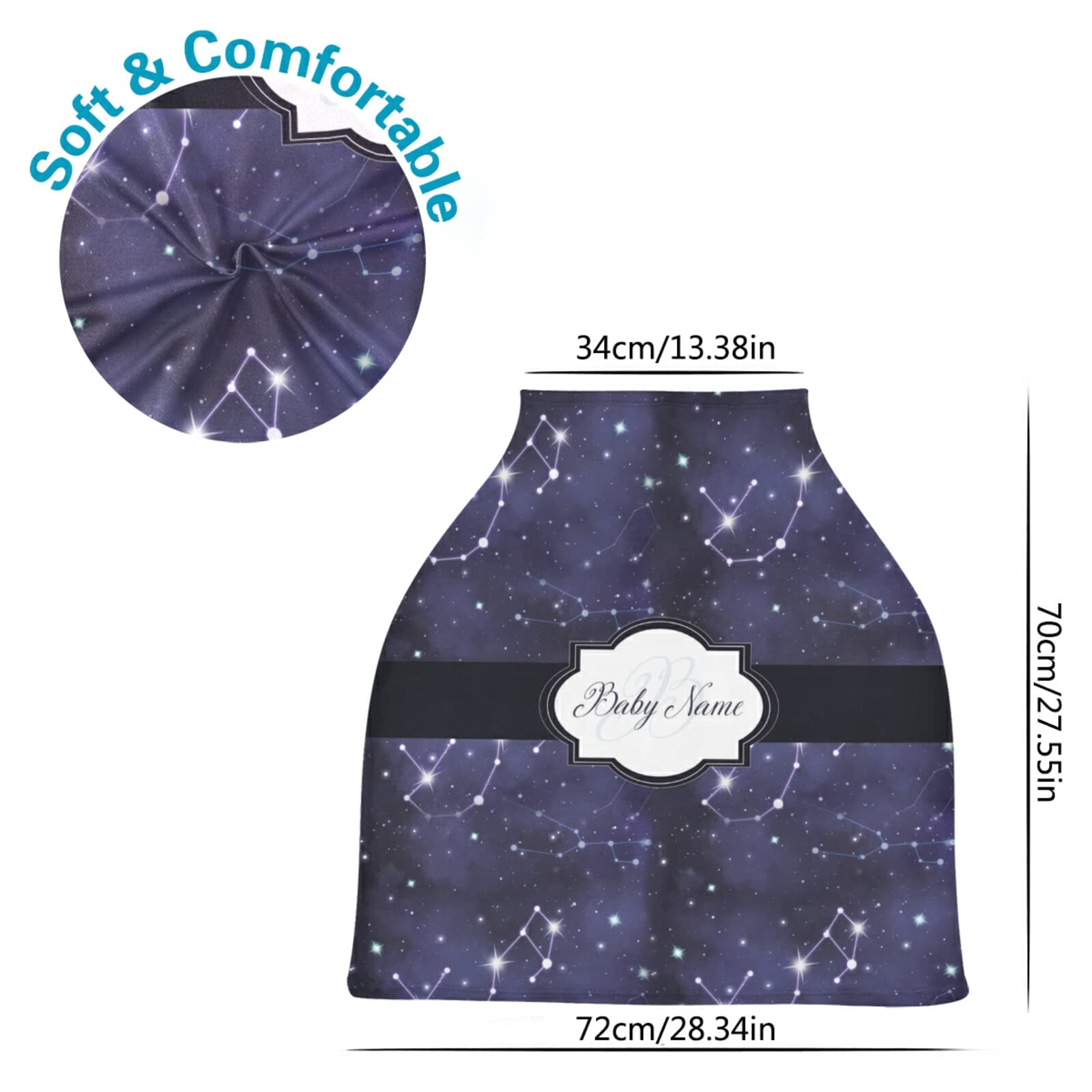 Personalized Baby Name Ladybug Car Seat Cover - Soft Stretchy Infant Car Canopy & Nursing Cover for Newborns & Moms | Perfect for Strollers, Shopping Trips & Breastfeeding in Public