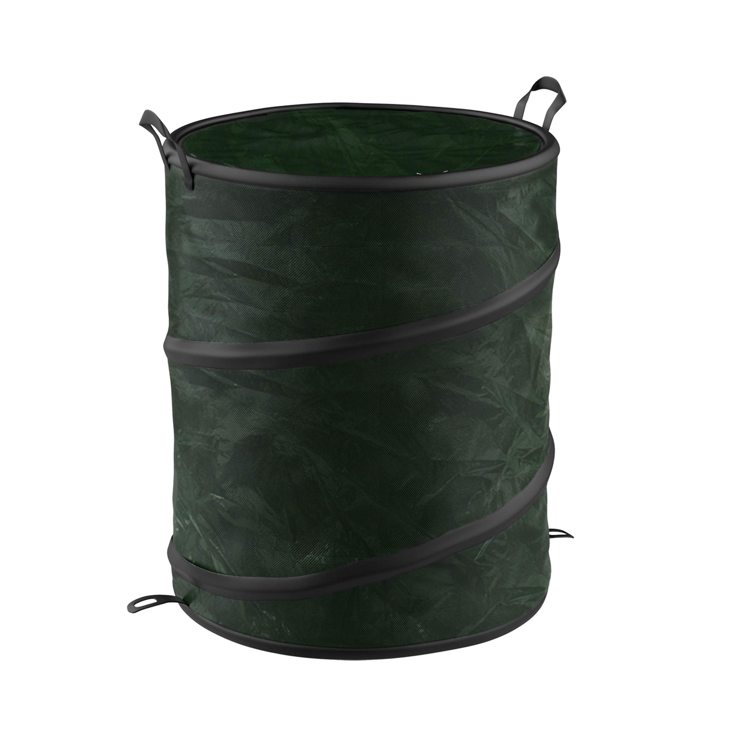 Texsport Collapsible Utility Bin with Lid - Portable Waste Bin & Trash Can for Camping, Picnics, and Outdoor Activities - Green (Model 11120)