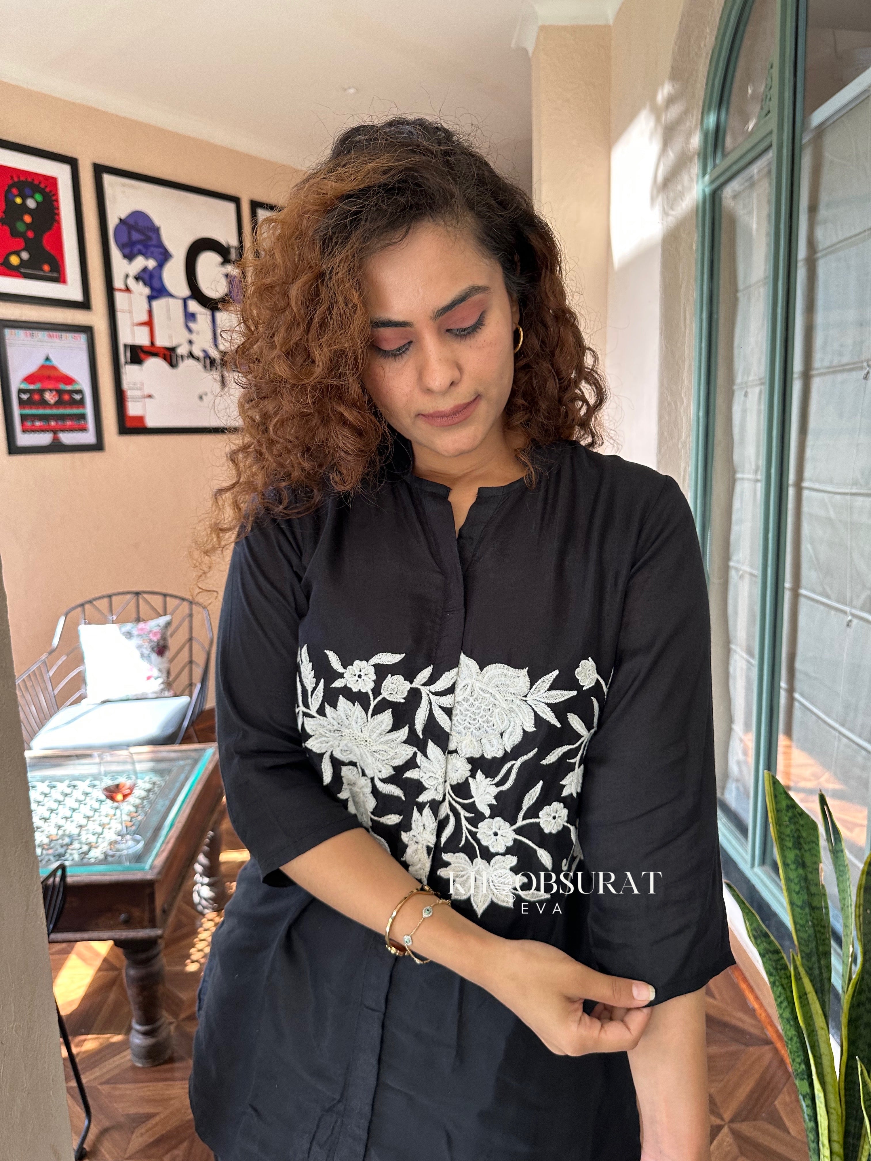 Evaki Black Festive Co-ord Set for Women - Stylish Matching Outfit for Parties, Holidays & Special Occasions