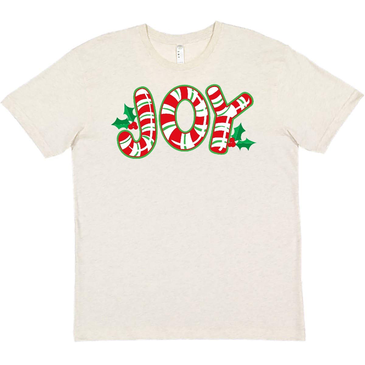 Inktastic Candy Cane Joy Christmas T-Shirt for Women - Festive Holiday Graphic Tee for Xmas Parties & Family Gatherings
