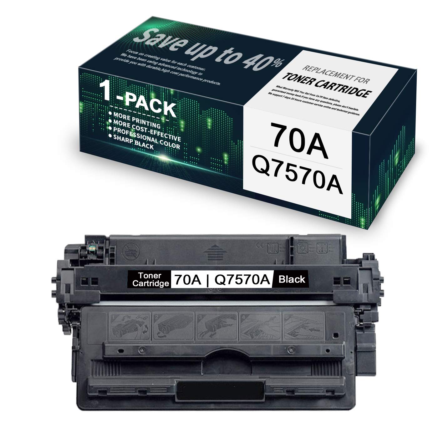 1-Pack Black 70A | Q7570A Compatible Toner Cartridge Replacement for HP M5025 M5035X M5035 M5035xs Printer | High-Quality Printer Toner | Perfect for Office & Home Printing Needs
