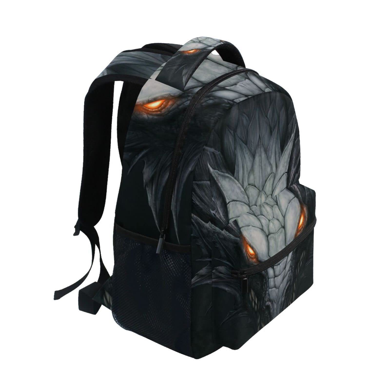 JIPONI Silver Dragon Dark Backpack for Girls & Boys - Durable School Bookbag, Travel Laptop Backpack, Daypack for Students & Teens | Perfect for School, Work, Travel & Everyday Use
