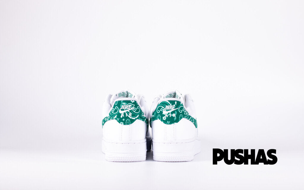 Nike Air Force 1 Low '07 Women's Sneakers - White Green Paisley (2022) | Casual Streetwear & Everyday Fashion Shoes for Women
