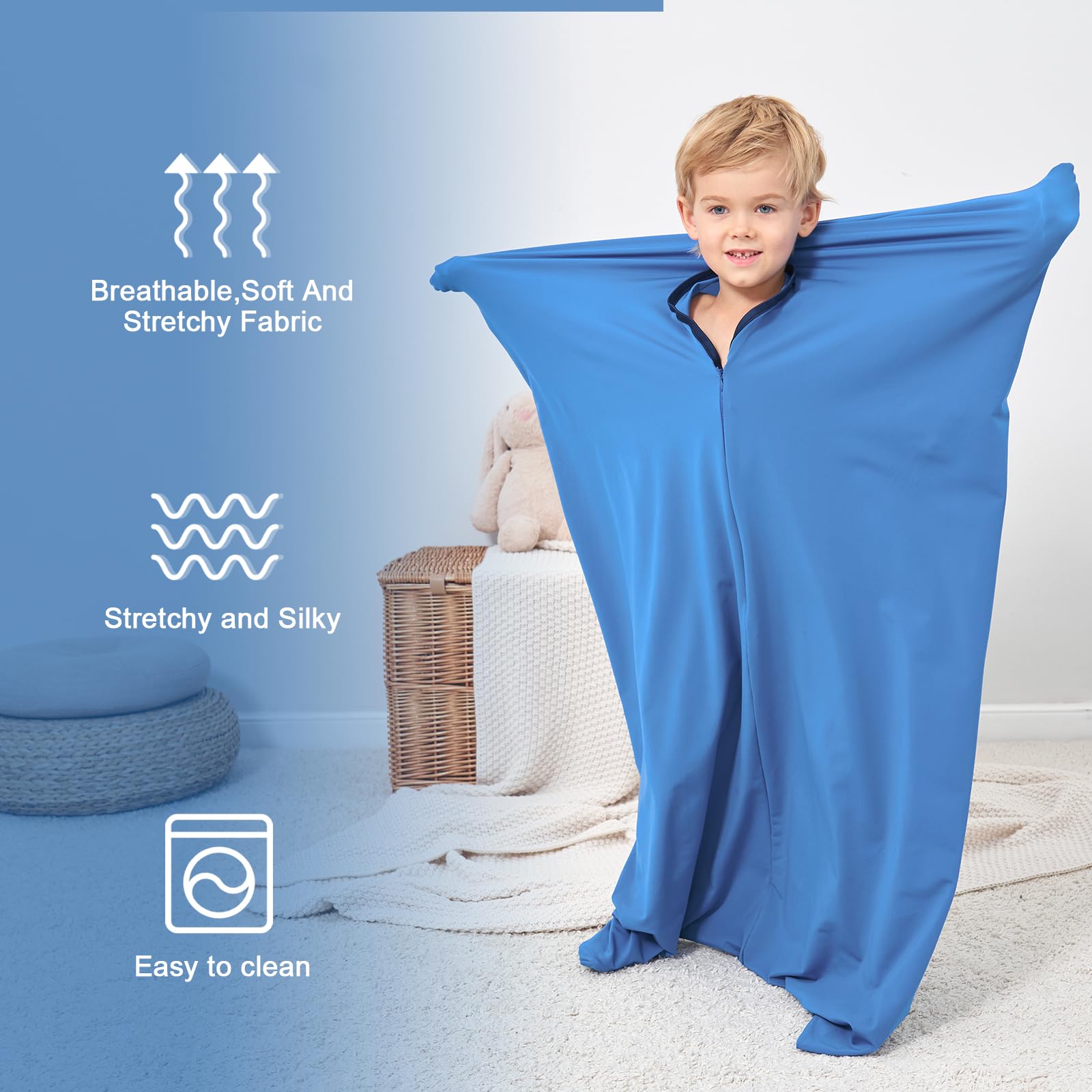 Sensory Body Sock for Kids - Stretchy Sensory Sack for Relaxation, Focus & Sensory Integration - Small 40''×27'' - Perfect for Autism, ADHD & Calming Therapy at Home or School
