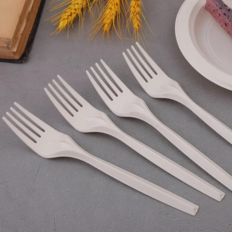 100% Eco-Friendly Compostable Forks - 50 Large Disposable Cornstarch Utensils (6.7 Inch) | Durable, Heat-Resistant Plastic Fork Alternative | Perfect for Parties, Picnics & Outdoor Events