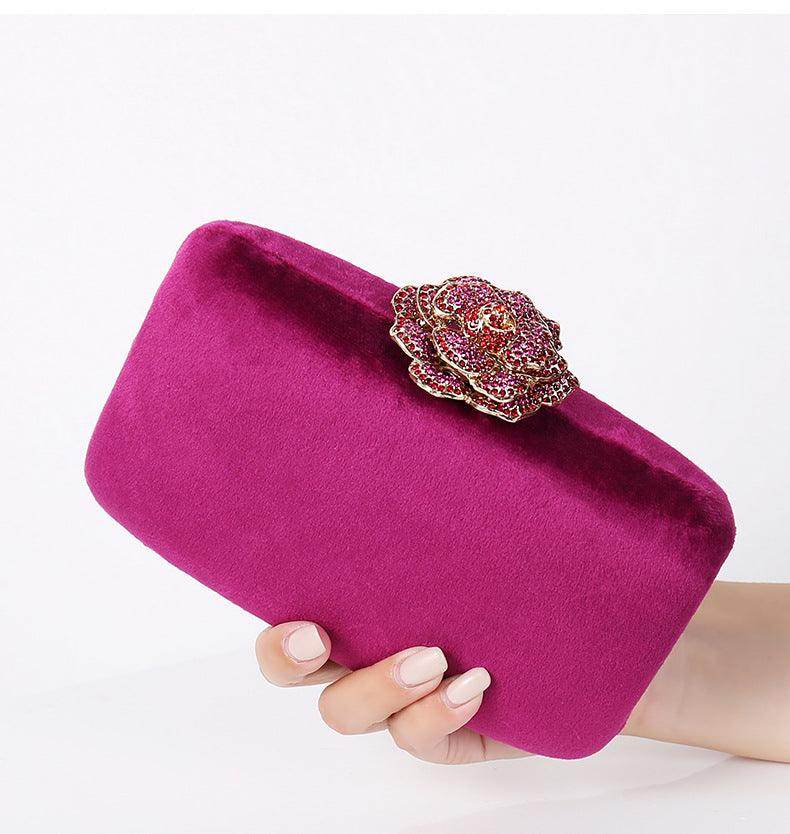 Luxury Diamond Dinner Bag - Elegant Flannel Clutch with Chain for Women | Perfect for Evening Parties, Weddings & Special Occasions