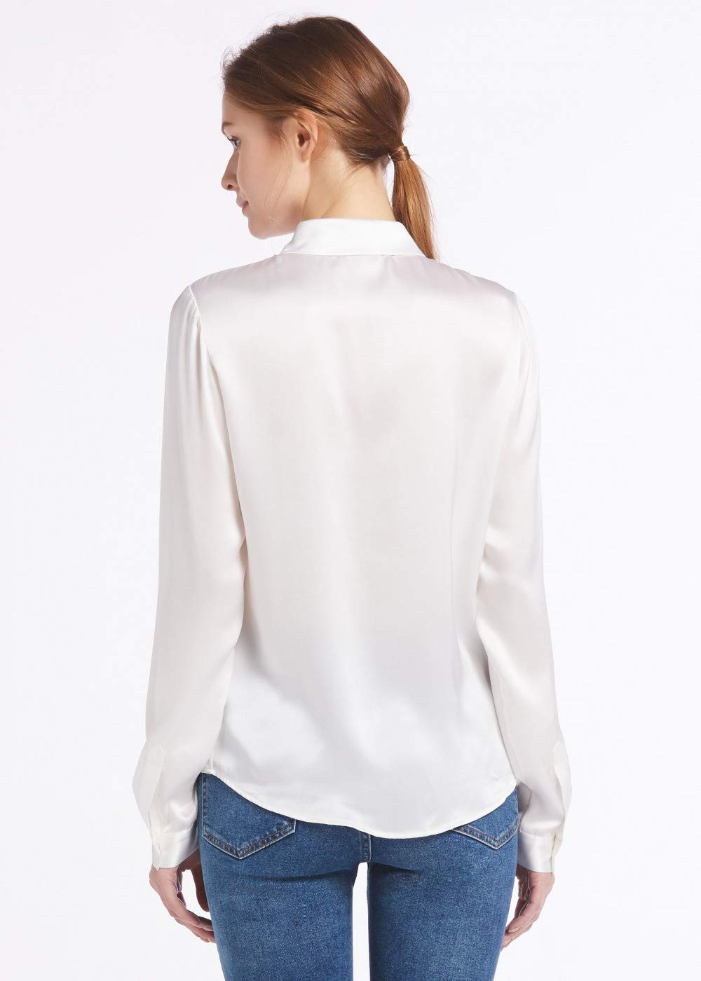 LilySilk 100% Pure Silk Blouse for Women - Long Sleeve Luxurious Smooth Shirt for Work, Party & Special Occasions | Elegant Office Wear & Evening Outfits