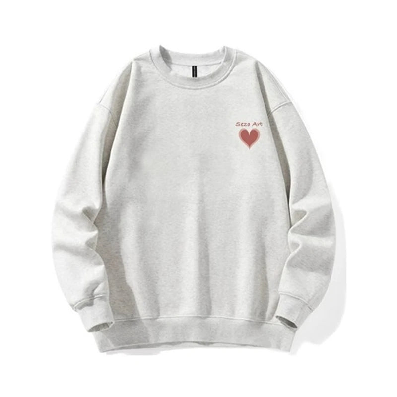 Women's Basic O-Neck Loose Hoodie - Winter Fashion Printed Casual Sweatshirt for Office & Daily Wear | Cozy & Stylish Solid Color Pullover for Women