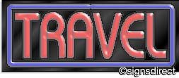 Vintage Neon Travel Sign - LED Wall Art for Home, Bar & Cafe Decor - Perfect for Bedroom, Office & Gift Ideas