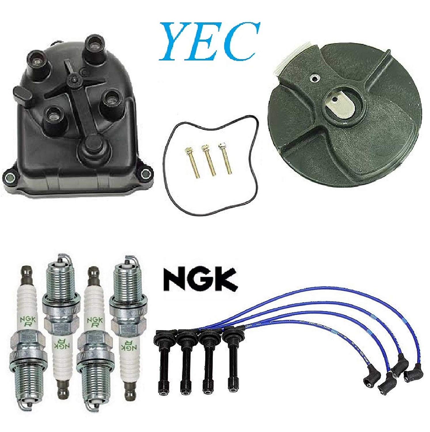 Acura Integra 1.8L 1994-2001 Tune Up Kit - Cap, Rotor, Spark Plugs & Wires | High Performance Engine Maintenance | Perfect for DIY Car Repair & Tune-Ups