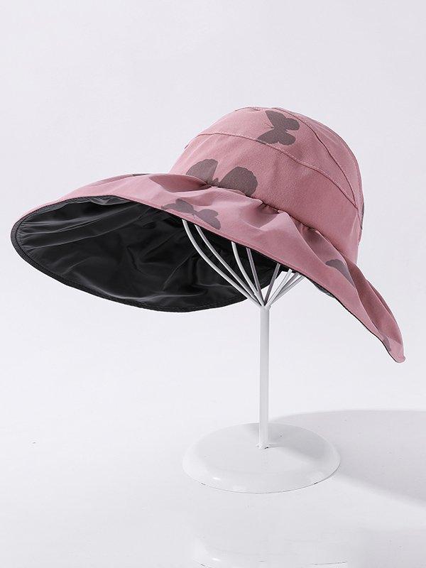Lovevop Casual Printed Hole Sun Protection Wide Brim Bucket Hat for Women - Summer Beach, Outdoor Travel & Gardening Sun Hat