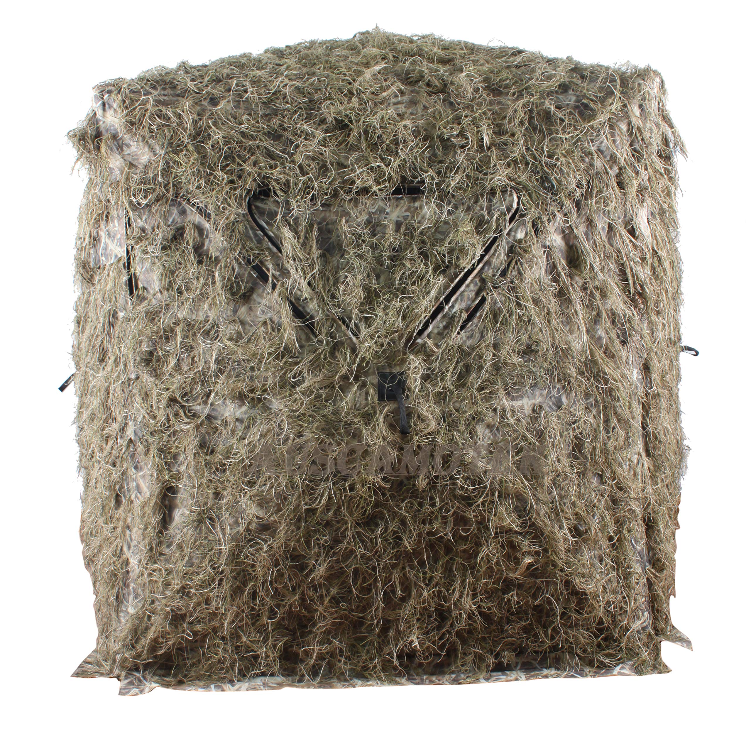 AUSCAMOTEK 3-Person Ghillie Scouter Hunting Blind with Ghilly Cover - Perfect for Deer Hunting, Turkey Hunting, and Wildlife Observation in Woodlands and Fields