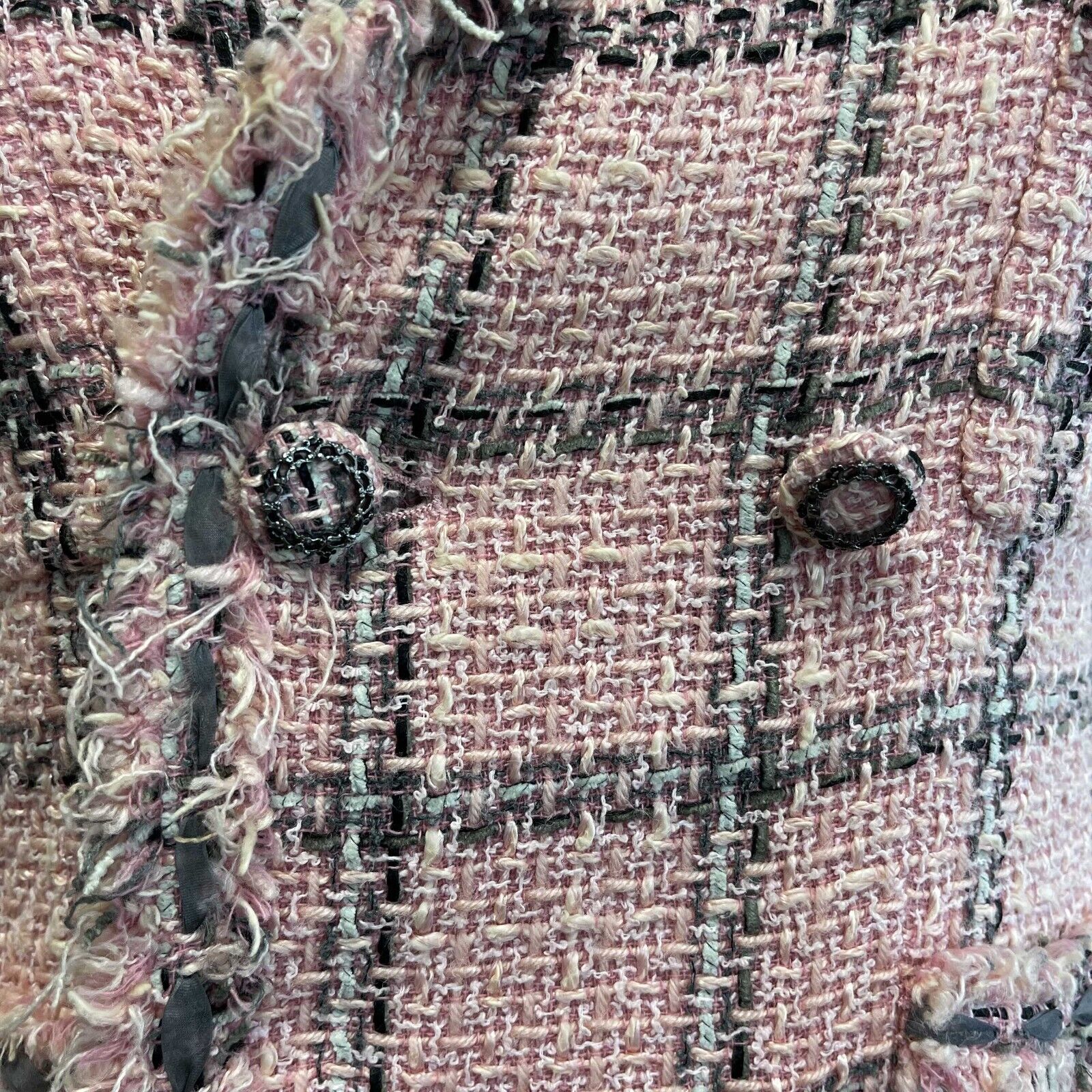 Chanel Lesage Tweed Plaid Blazer Jacket - Pink Fringed Coat for Women, Size US 10 (42 EU) | Luxury Tweed Blazer for Office, Party & Special Occasions