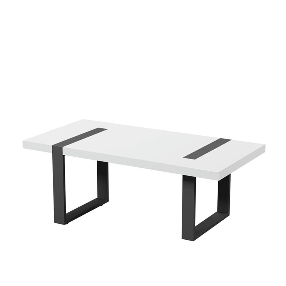 Furniture of America Aryala Modern Metal Coffee Table - Black & White Contemporary End Table for Living Room, Lounge & Office Decor