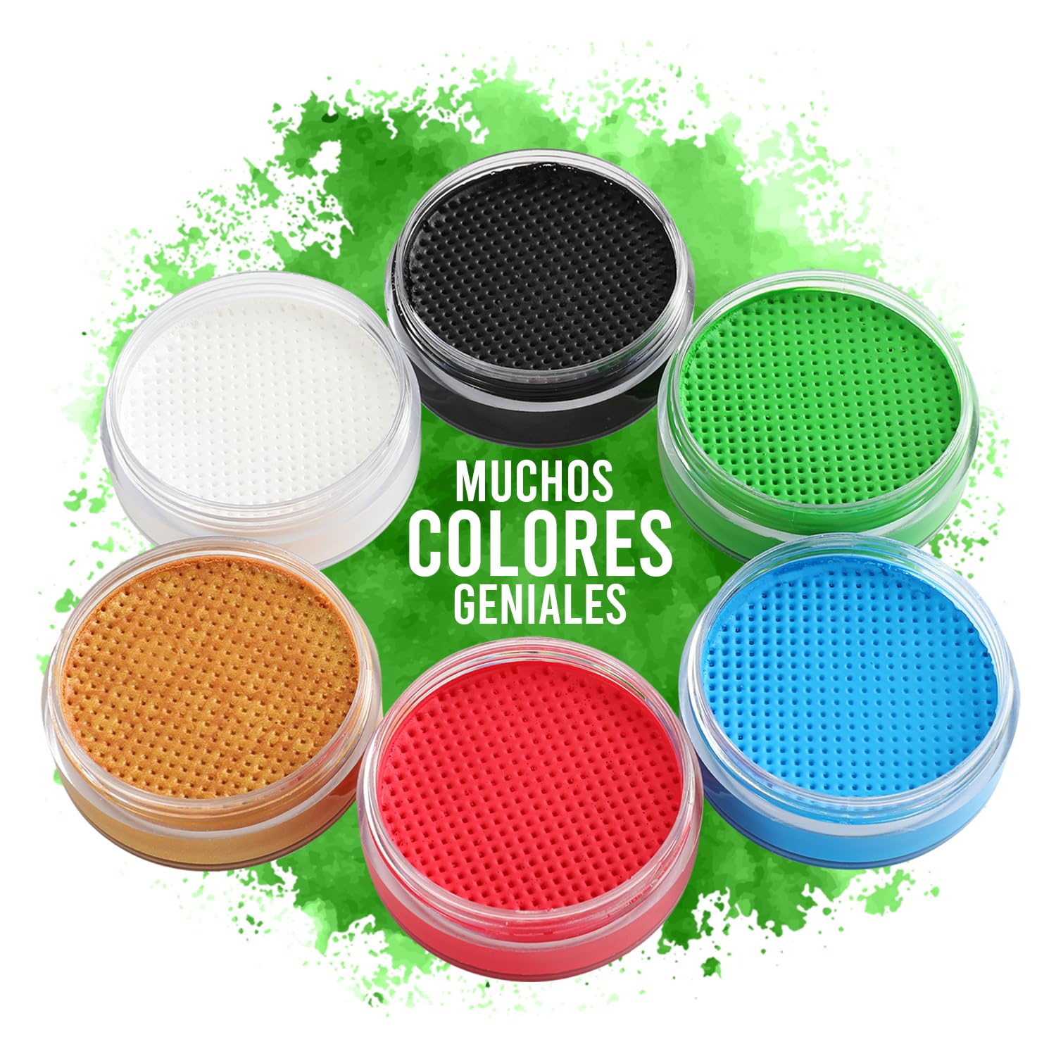 Festive Face Paint for Kids - 20g with Sponge | Safe & Skin-Friendly Carnival Makeup 2024 | Covers 30+ Faces | EN 71-3 & Reach Certified | Perfect for Halloween, Birthday Parties & Costume Events