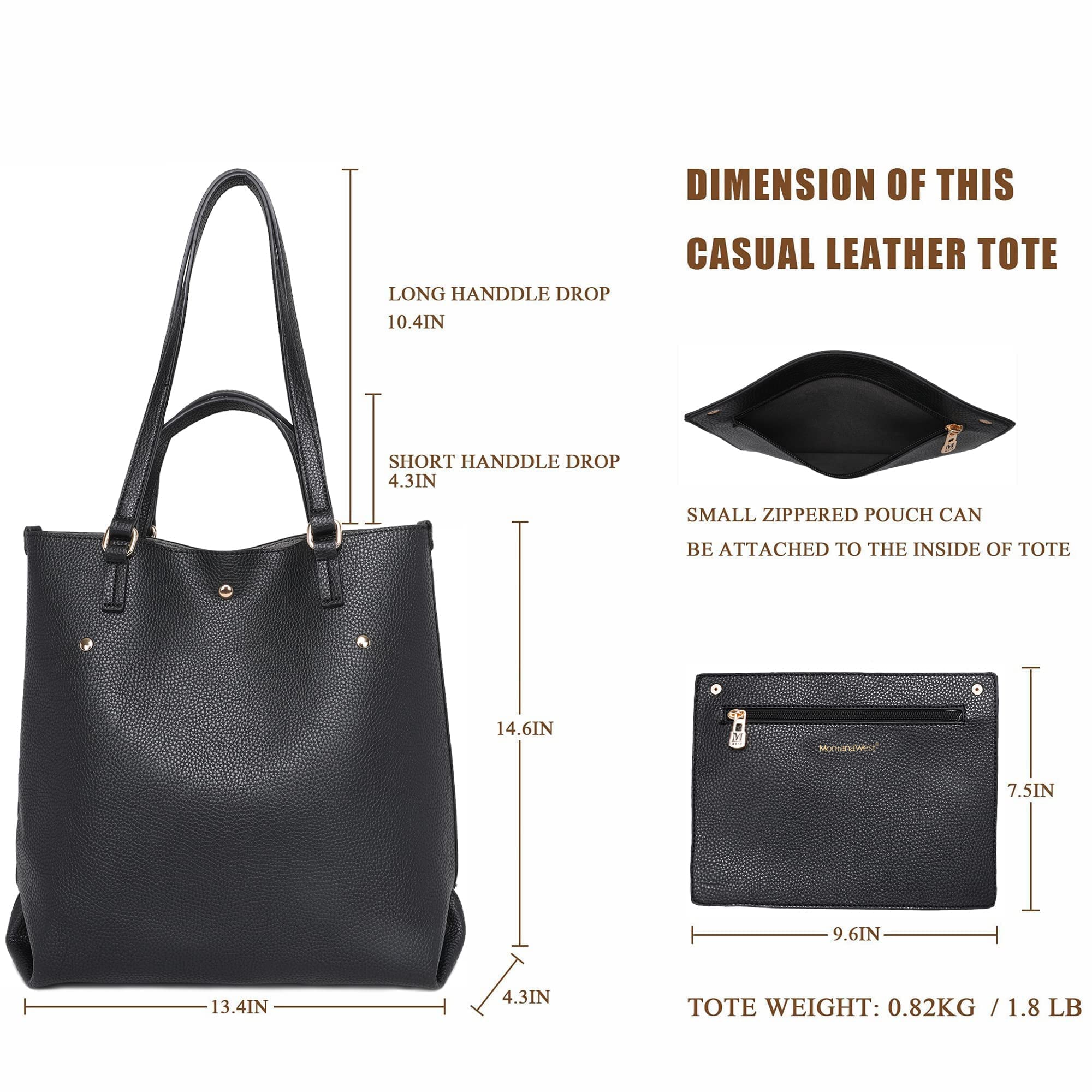 Montana West Women's Large Tote Bag - Stylish Top Handle Satchel Purse with Shoulder Strap for Work, Travel & Everyday Use