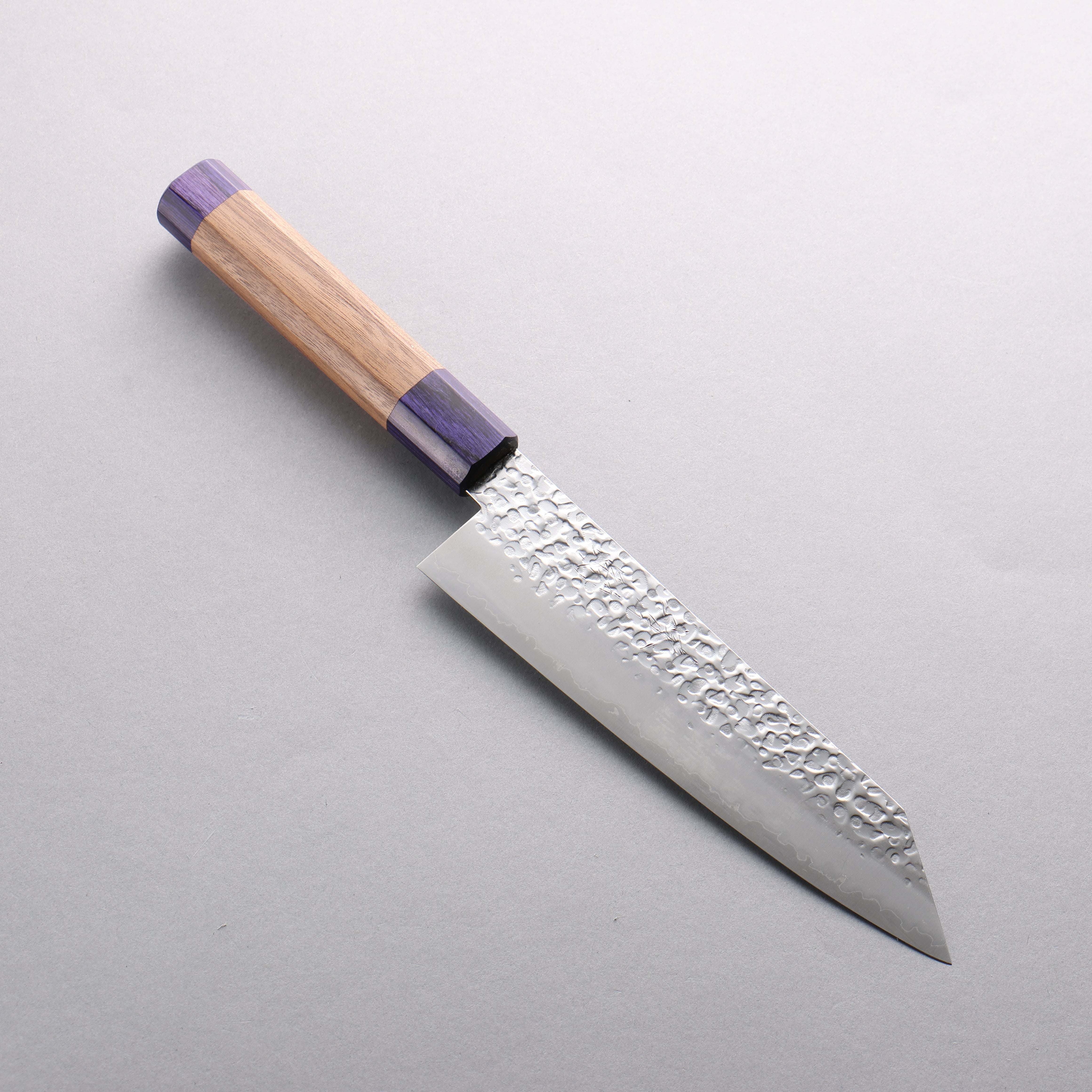 Premium Seisuke Silver Steel No.3 Hammered Bunka Knife 180mm - Japanese Chef Knife with Walnut & Double Blue Pakka Wood Handle - Perfect for Slicing, Dicing & Precision Vegetable Cutting