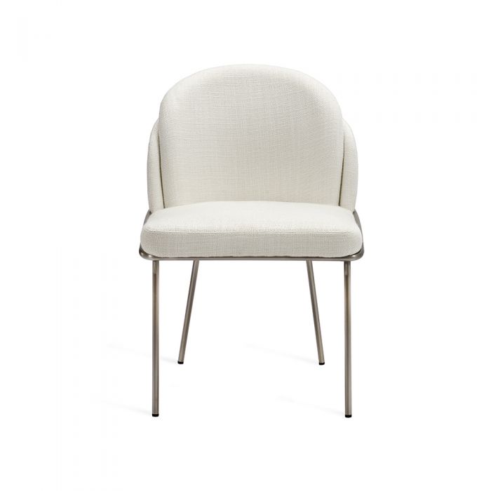 Amelia Chair in Off White - Modern Accent Chair for Living Room, Bedroom & Office - Comfortable Upholstered Seating for Home Decor