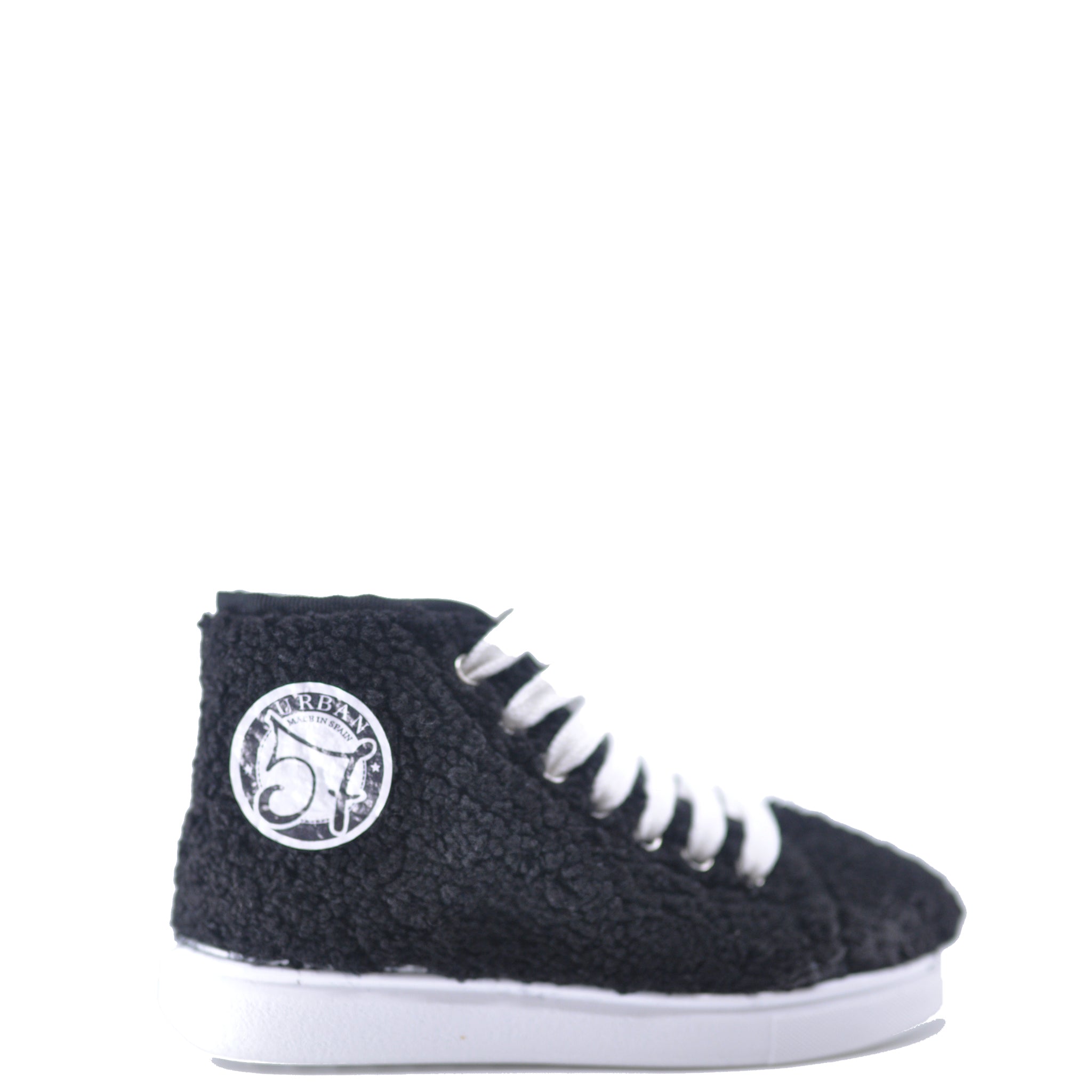 Black Shearling Hi-Top Sneakers for Women - Warm Winter Boots with Faux Fur Lining - Comfortable Casual Shoes for Cold Weather, Snow, and Outdoor Activities