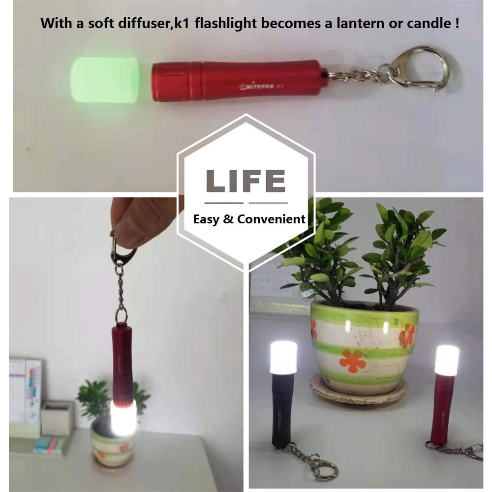 Bright Keychain Flashlight K1 - 150 Lumens Ultra Bright LED Mini Flashlight, Waterproof Portable Torch for EDC, Camping, Hiking, Dog Walking, Reading & Emergency Use - Compact Lantern for Outdoor Adventures (Red)