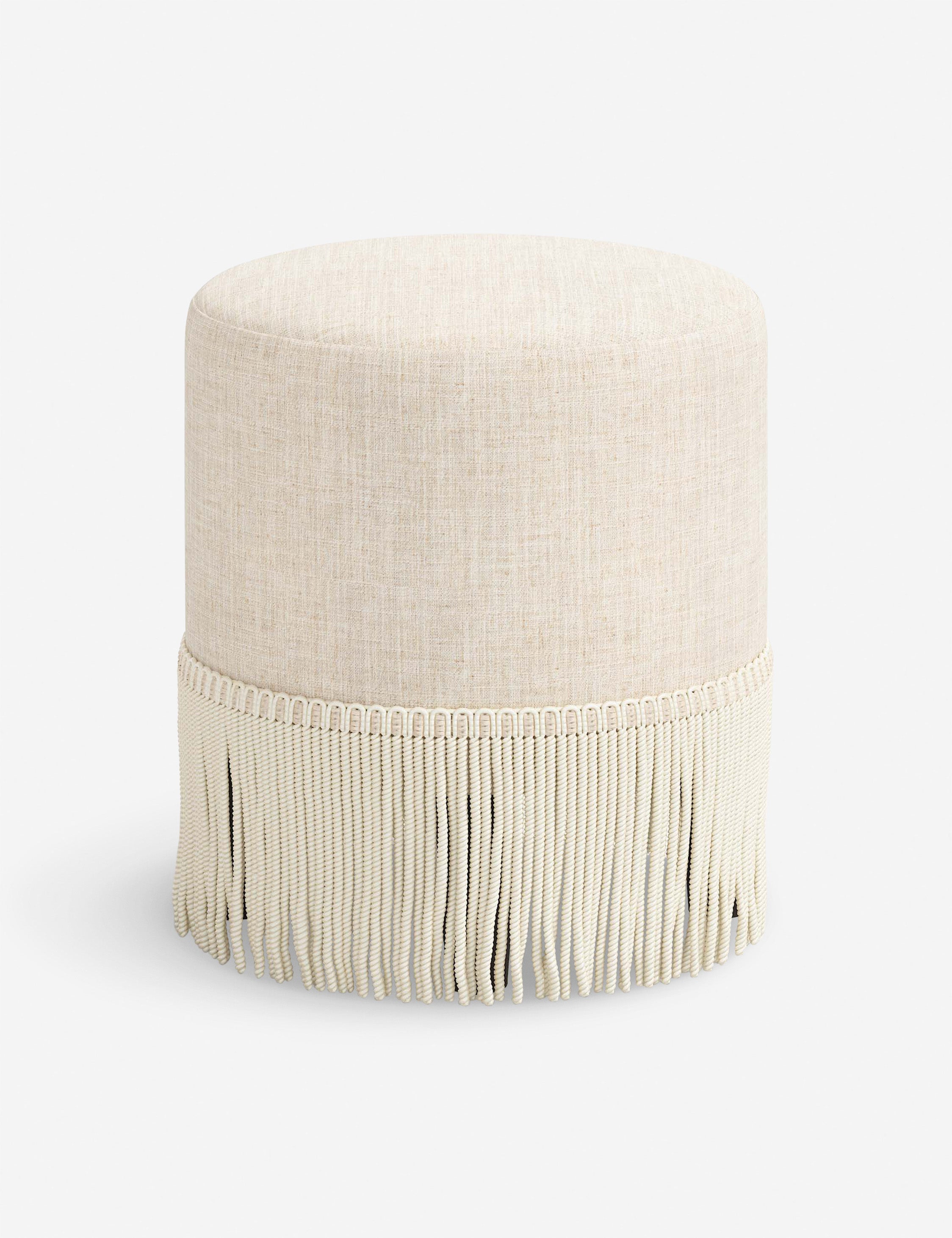 Alair Round Ottoman Stool - Soft Padded Storage Footrest with Removable Cover, Perfect for Living Room, Bedroom & Nursery - Modern Home Decor Accent Piece