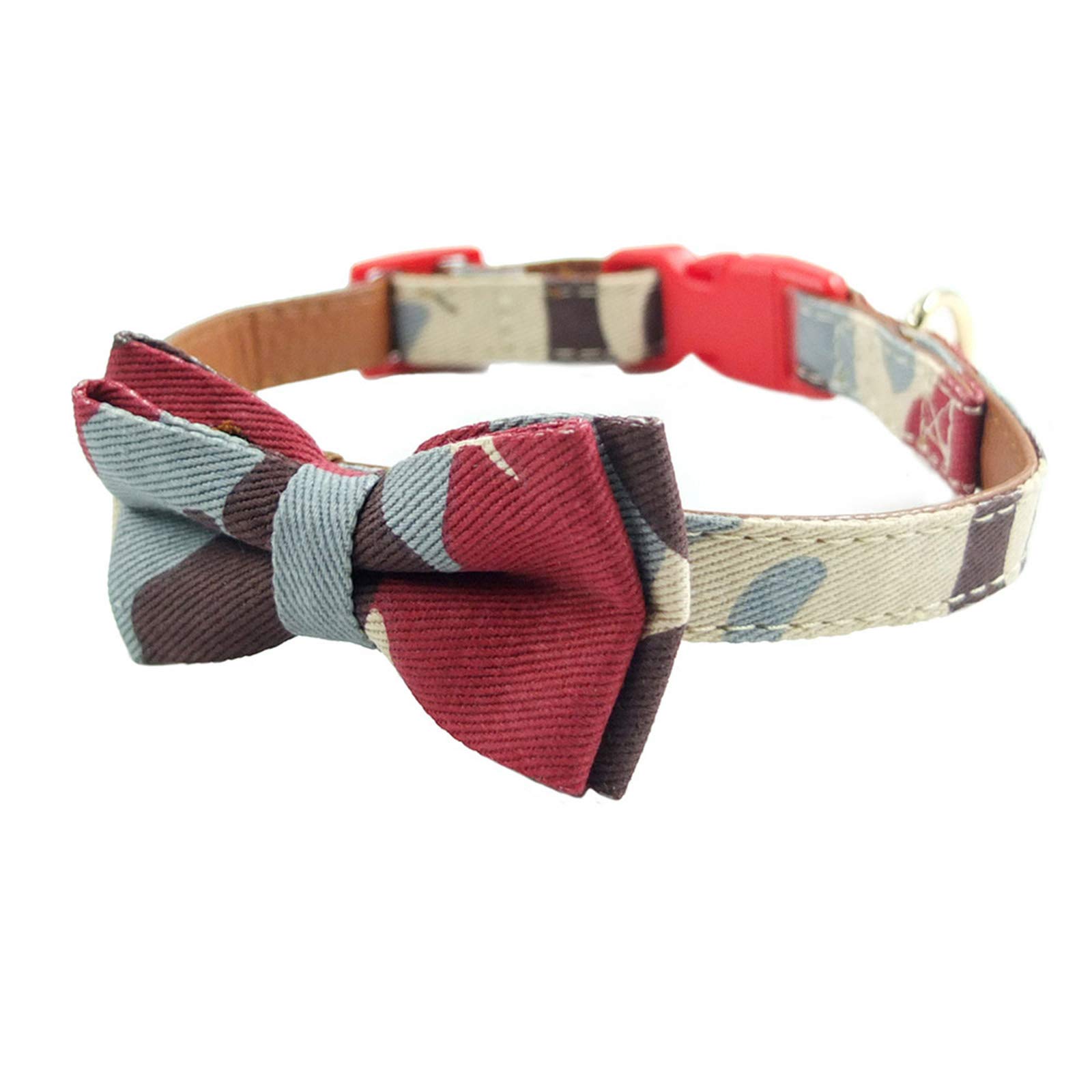Premium Adjustable Dog Collar Bow Ties - Soft Leather Camouflage Pet Collars for Small, Medium & Large Dogs - 18 Colors, 3 Sizes (Camouflage 2, M 13