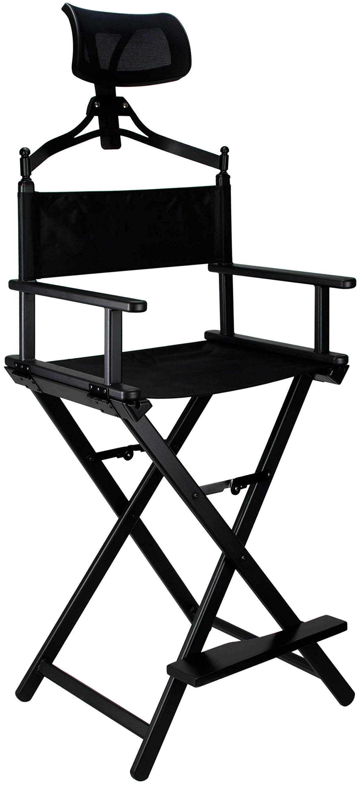 Portable Foldable Aluminum Makeup Chair with Headrest - Professional Beauty Salon & Film Set Stool