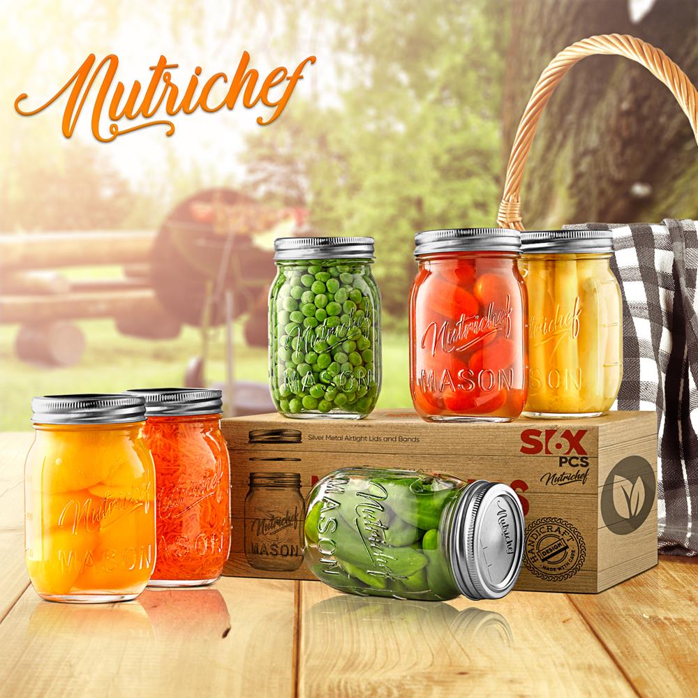 Premium Glass Mason Jars with Airtight Lids - 16oz, 32oz, 64oz Sizes - Ideal for Canning, Food Storage, DIY Crafts & Home Decor - BPA Free, Reusable & Dishwasher Safe